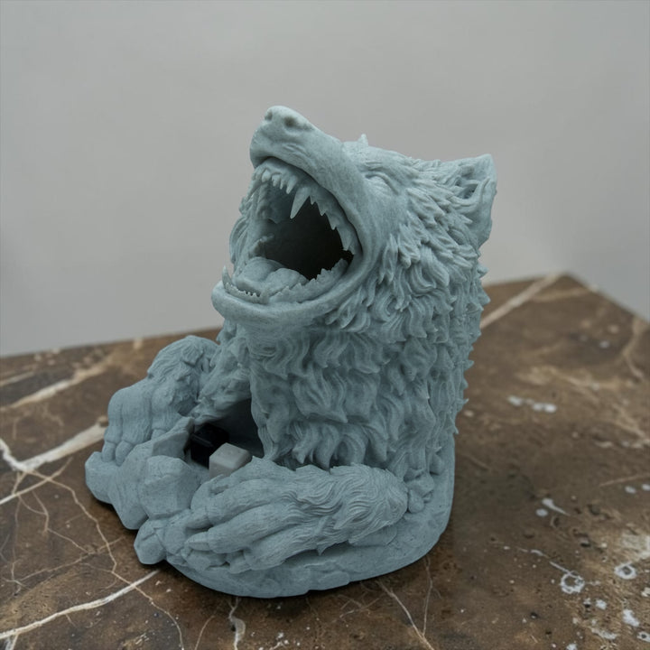 Würfelturm Wolf 3D gedruckt Spiele